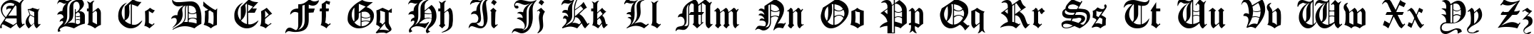 Пример написания английского алфавита шрифтом Gothic