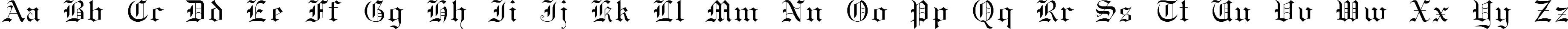 Пример написания английского алфавита шрифтом GothicE