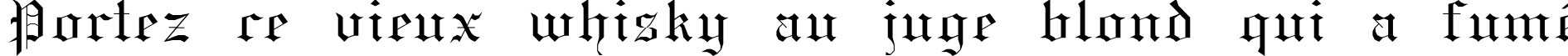 Пример написания шрифтом GothicE текста на французском