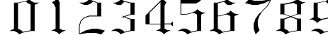 Пример написания цифр шрифтом GothicE