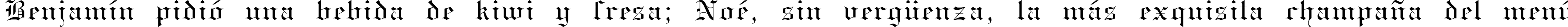 Пример написания шрифтом GothicE текста на испанском