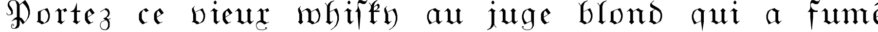 Пример написания шрифтом GothicG текста на французском