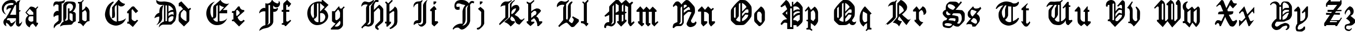 Пример написания английского алфавита шрифтом GothicRus Condenced