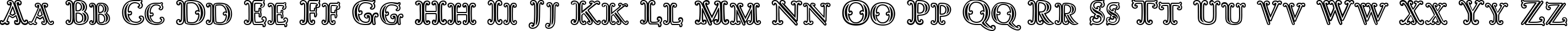 Пример написания английского алфавита шрифтом Goudy Decor InitialC