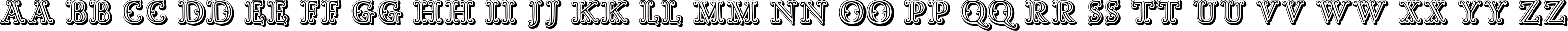 Пример написания английского алфавита шрифтом Goudy Decor ShodwnC