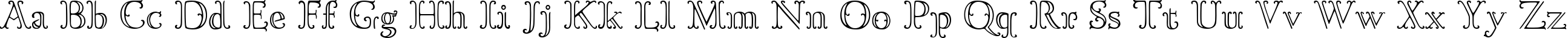 Пример написания английского алфавита шрифтом Goudy OrnateC