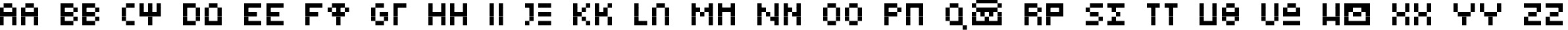 Пример написания английского алфавита шрифтом GreekBearTinyE