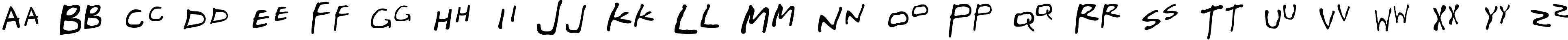 Пример написания английского алфавита шрифтом Gregor Miller's Friends Font