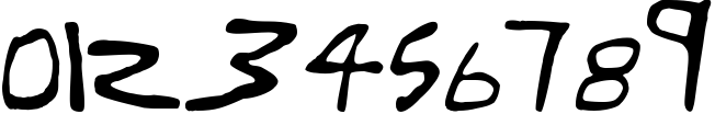 Пример написания цифр шрифтом Gregor Miller's Friends Font