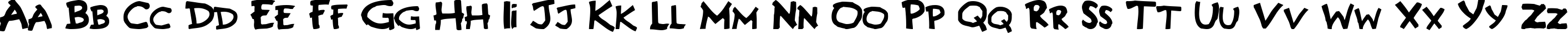 Пример написания английского алфавита шрифтом Gremlins