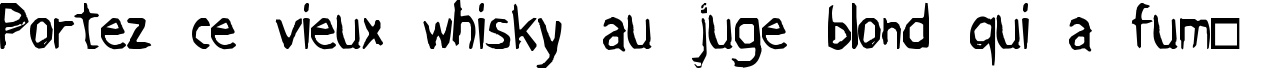 Пример написания шрифтом Grimace текста на французском
