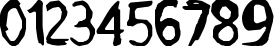 Пример написания цифр шрифтом Grimace