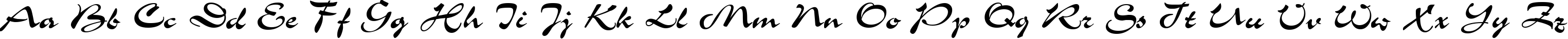 Пример написания английского алфавита шрифтом Grinya Haevy