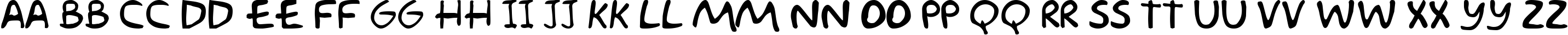Пример написания английского алфавита шрифтом Groening Plain