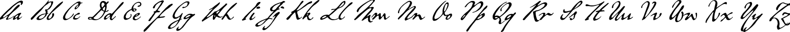 Пример написания английского алфавита шрифтом Grosvenor