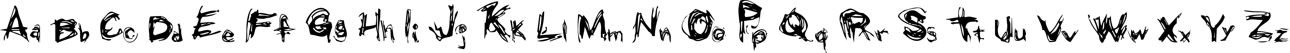 Пример написания английского алфавита шрифтом Grunge