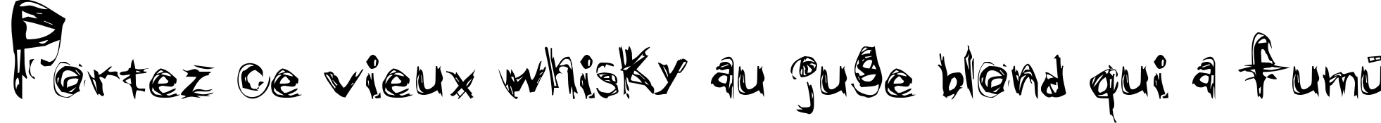 Пример написания шрифтом Grunge текста на французском