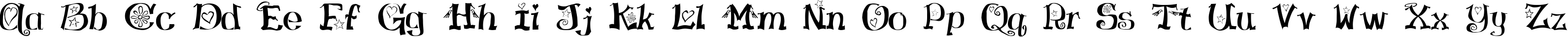 Пример написания английского алфавита шрифтом HamLake Regular