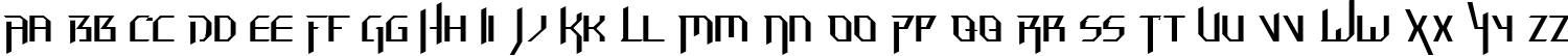 Пример написания английского алфавита шрифтом Hammerhead  Thin