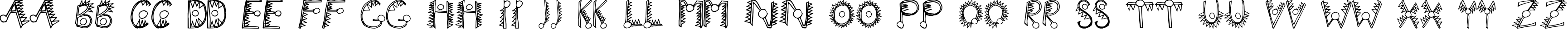Пример написания английского алфавита шрифтом Hathor