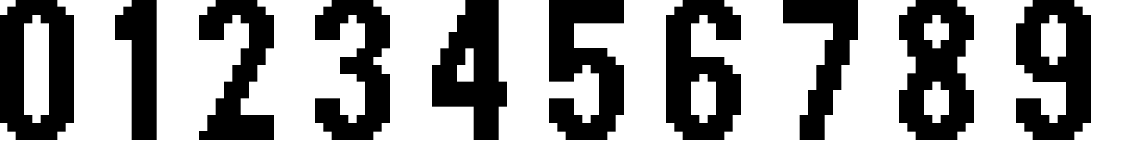 Пример написания цифр шрифтом header 17_68