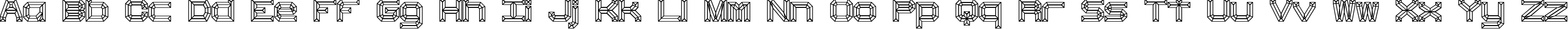 Пример написания английского алфавита шрифтом Heavy Bevel BRK