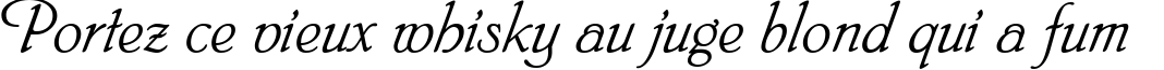 Пример написания шрифтом HeinrichScript текста на французском