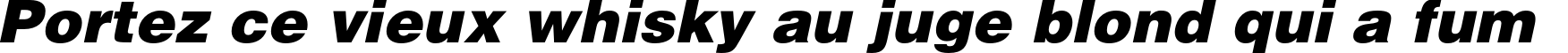 Пример написания шрифтом HeliosBlack Italic текста на французском