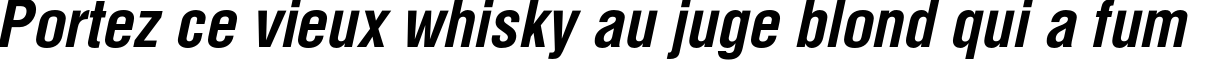 Пример написания шрифтом HeliosCond Bold Italic текста на французском