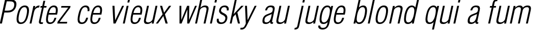Пример написания шрифтом HeliosCondLight Italic текста на французском