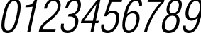 Пример написания цифр шрифтом HeliosCondLight Italic