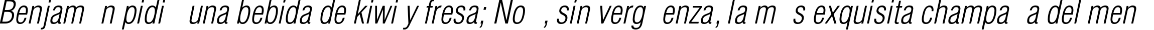 Пример написания шрифтом HeliosCondLight Italic текста на испанском
