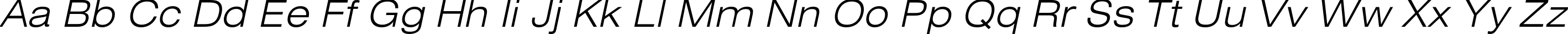 Пример написания английского алфавита шрифтом HeliosExtLight Italic