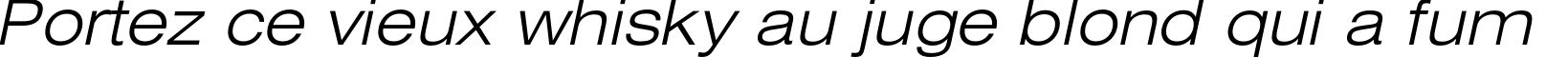 Пример написания шрифтом HeliosExtLight Italic текста на французском