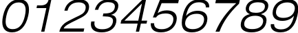 Пример написания цифр шрифтом HeliosExtLight Italic
