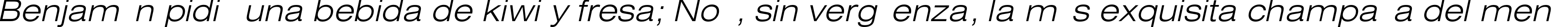 Пример написания шрифтом HeliosExtLight Italic текста на испанском