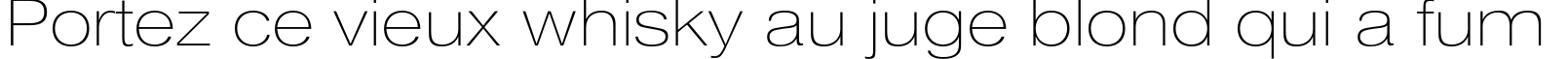 Пример написания шрифтом HeliosExtThin текста на французском