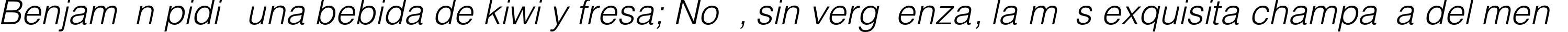 Пример написания шрифтом HeliosLight Italic текста на испанском