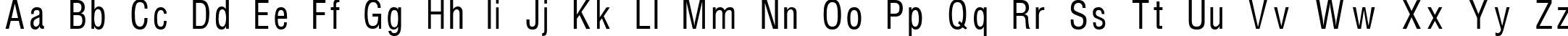 Пример написания английского алфавита шрифтом HelvCondenced90