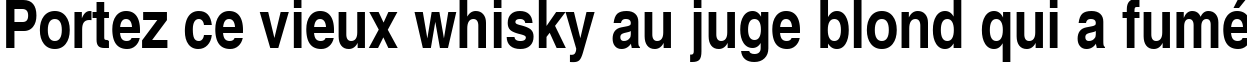 Пример написания шрифтом Helvetica Narrow Bold текста на французском