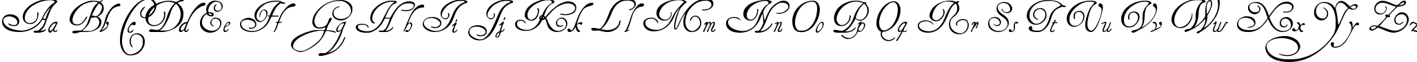 Пример написания английского алфавита шрифтом HenryMorganHand