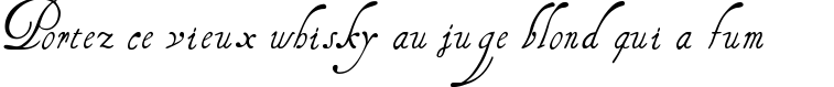 Пример написания шрифтом HenryMorganHand текста на французском