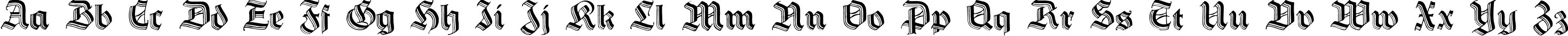 Пример написания английского алфавита шрифтом Hermann-GotischC