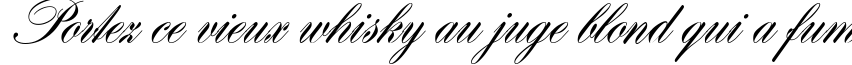 Пример написания шрифтом Hogarth script текста на французском