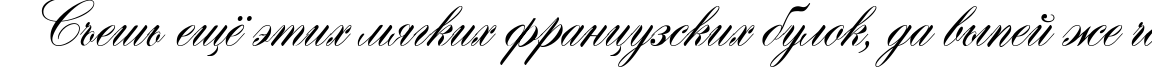 Пример написания шрифтом Hogarth script текста на русском
