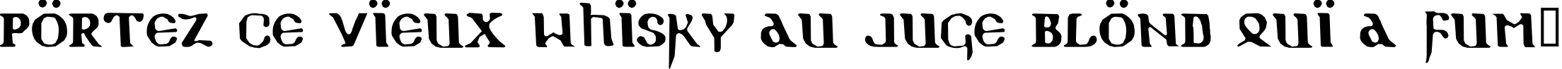 Пример написания шрифтом Holy Empire текста на французском