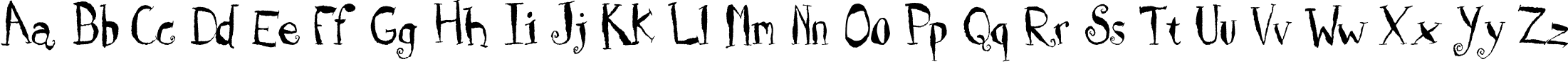 Пример написания английского алфавита шрифтом HolyCow