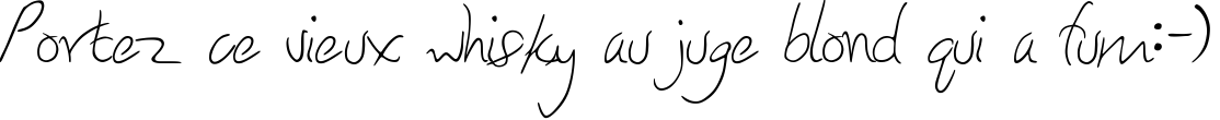 Пример написания шрифтом Honey I Stole Your Jumper текста на французском