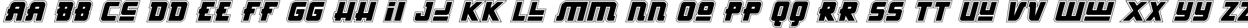 Пример написания английского алфавита шрифтом Hong Kong Hustle Academy Italic