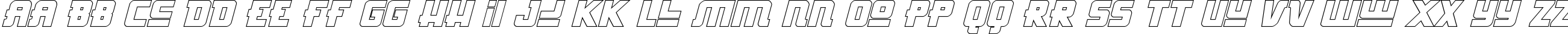 Пример написания английского алфавита шрифтом Hong Kong Hustle Outline Italic